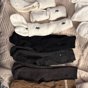 Polo by Ralph Lauren Black, White, and Brown Socks